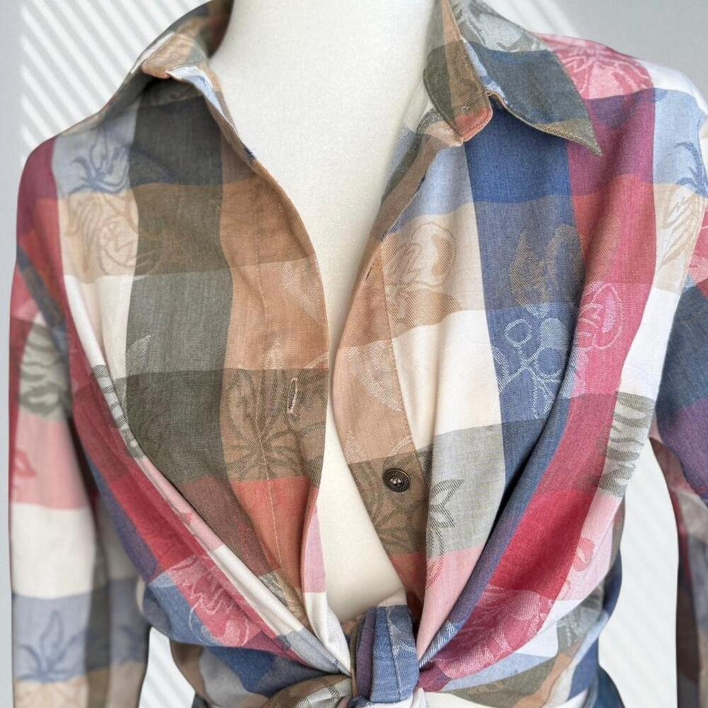 Cottagecore Alfred Dunner Patchwork Plaid Button … - image 2